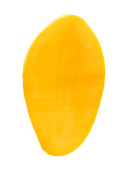 Single ripe yellow mango half isolated with clipping path in png file format