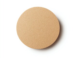 Round brown paper sticker, soft matte finish, isolated on a white background, perfect for organic branding, ecofriendly labels, and vintageinspired designs