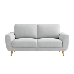 Fototapeta premium Modern Comfort: Minimalist sofa with elegant design offers comfort in a clean space isolated on transparent or white background, png.