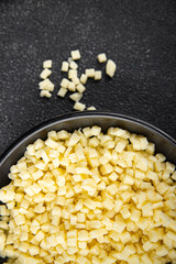 grated cheese mozzarella for pizza cheese fine fresh tasty food dish gourmet food background on the table rustic food top view copy space