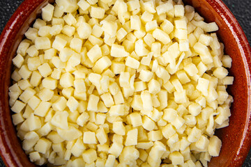 grated cheese mozzarella for pizza cheese fine fresh tasty food dish gourmet food background on the table rustic food top view copy space