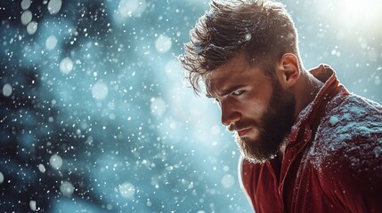 Mountain Climber Scaling a Mountain Trail