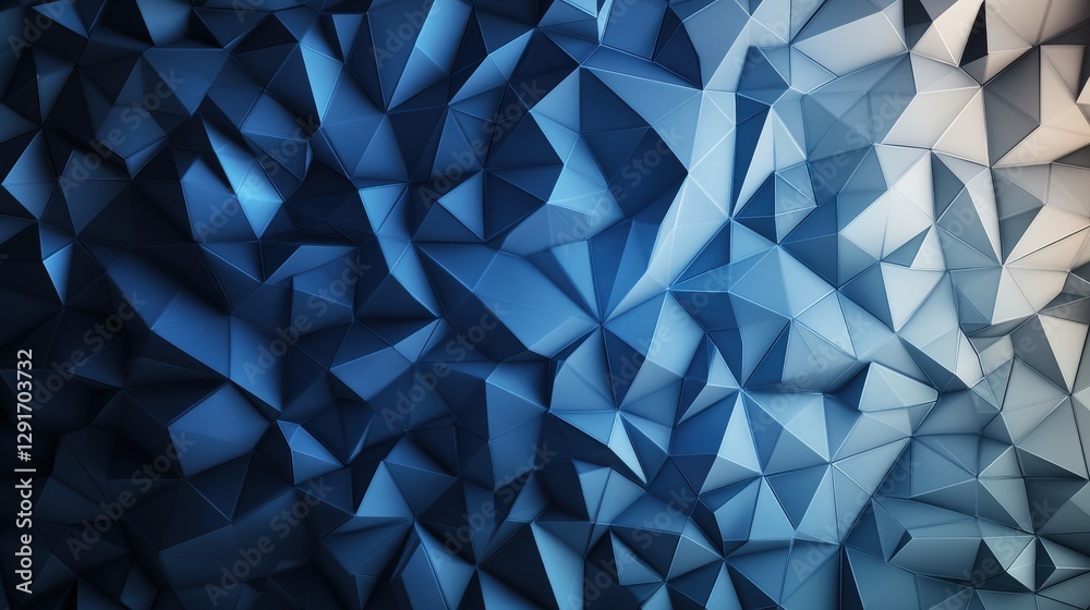 Poster striking abstract background in blue and white composed of fluid shapes and patterns creating a mode