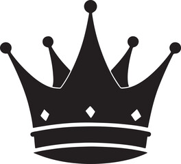 king crown silhouette, black and white silhouette, vector and illustration