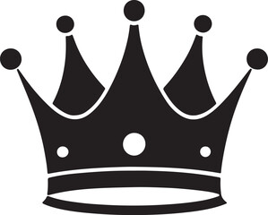 king crown silhouette, black and white silhouette, vector and illustration