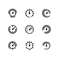 speedometer designs silhouette  Black and white icons