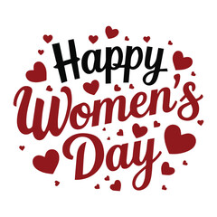 Happy women's day typography vector art illustration