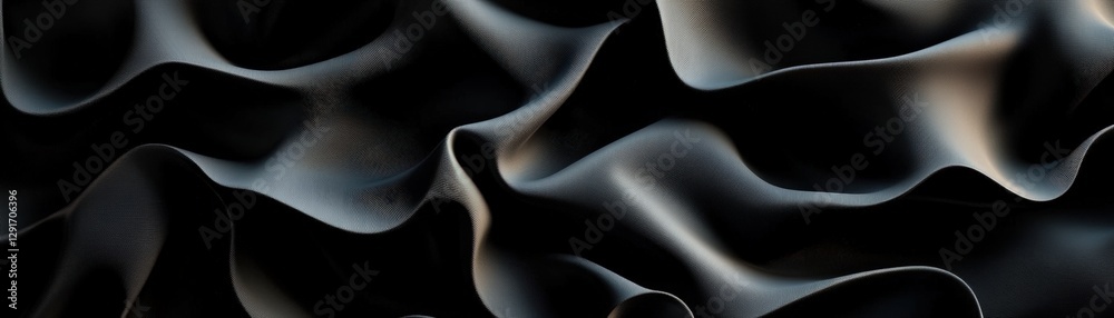 Poster wavy lines on a black background creating an abstract design with fluid motion and dynamic visual fl
