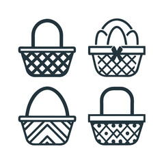 Minimalist Basket Icon vector Set for Branding.