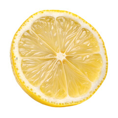 Fresh Lemon Slice Isolated on Transparent Background

