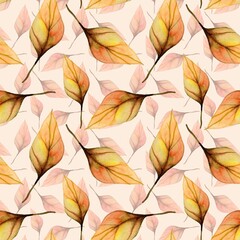 Colorful autumn leaves pattern on a light background celebrating the beauty of nature in fall