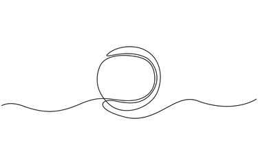 Obraz premium Single line drawing of tennis ball. Tennis equipment one continuous line art, Tennis ball continuous line. Continuous one line drawing tennis ball. Sport concept.