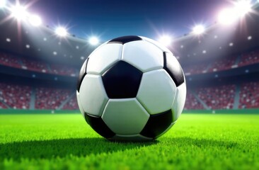Fototapeta premium football object design. realistic rendering. abstract futuristic background. 3d illustration. motion geometry concept. sport competition graphic. tournament game bet content. soccer ball element