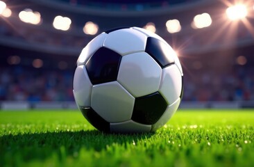 Fototapeta premium football object design. realistic rendering. abstract futuristic background. 3d illustration. motion geometry concept. sport competition graphic. tournament game bet content. soccer ball element