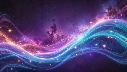 Obraz premium Majestic cosmic wave undulating in deep space, infinite possibility