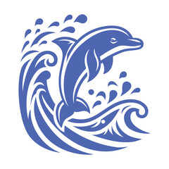 Sea wave one line. Vector drawing.
