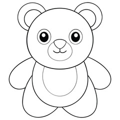 a digital draw of a teddy bear with a yami kawaii line art