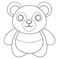 a digital draw of a teddy bear with a yami kawaii line art