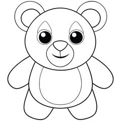 a digital draw of a teddy bear with a yami kawaii line art