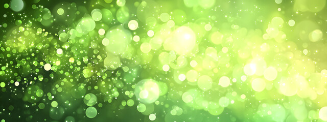 Obraz premium Green background with bokeh, green background vector presentation design 