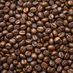 Roasted Coffee Beans Background Texture for Coffee Shop or Cafe