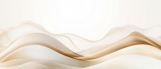 Fototapeta premium 滑らかな波のような曲線が広がる優しい色合いの背景