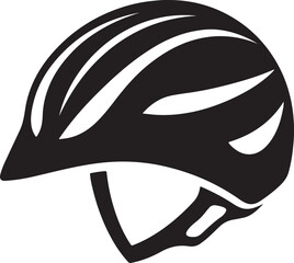 cycling helmet silhouette, black and white silhouette, vector and illustration
