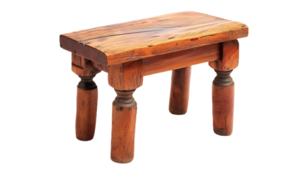 Turned Leg Stool on transparent background PNG.