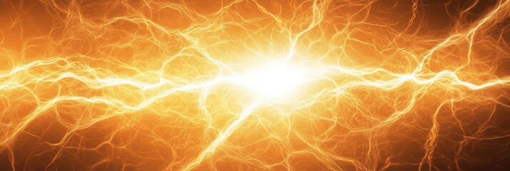 エネルギーの流れが広がる鮮やかな光の放射を背景とした自然現象の描写