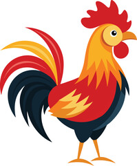 rooster vector, vector and illustration, vector style
