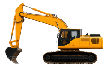 Crane equipment with extended arm ready for work, cut out