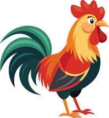 rooster vector, vector and illustration, vector style