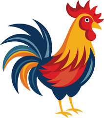 rooster vector, vector and illustration, vector style