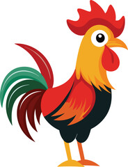 rooster vector, vector and illustration, vector style