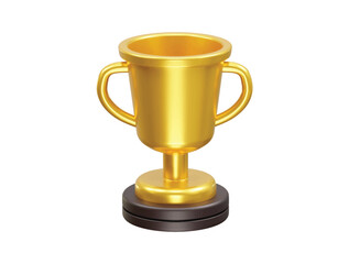 Golden Trophy Award icon 3d render illustration