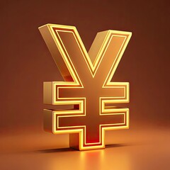 Obraz premium golden yen symbol