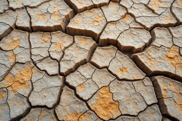 a close up of cracked dry soil