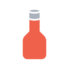 Bottle icon in flat color style