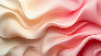 Fototapeta premium Abstract pastel pink and cream wavy fabric texture background.
