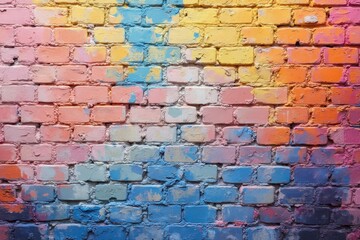 Fototapeta premium a colorful brick wall with paint splatters