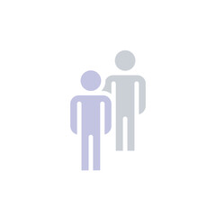 People icon in flat color style