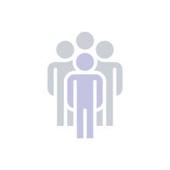 People icon in flat color style