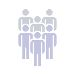 People icon in flat color style