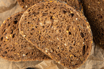 appetizer, background, bake, bakery, bread, bread pieces, breakfast, buckwheat, cereal, cereal bread, closeup, cook, cooking, crust, cuisine, diet, eating, food, food background, fresh, gourmet, grain
