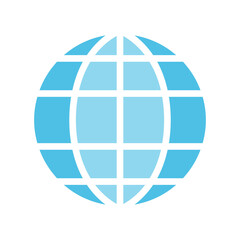 Earth, world icon in flat color style