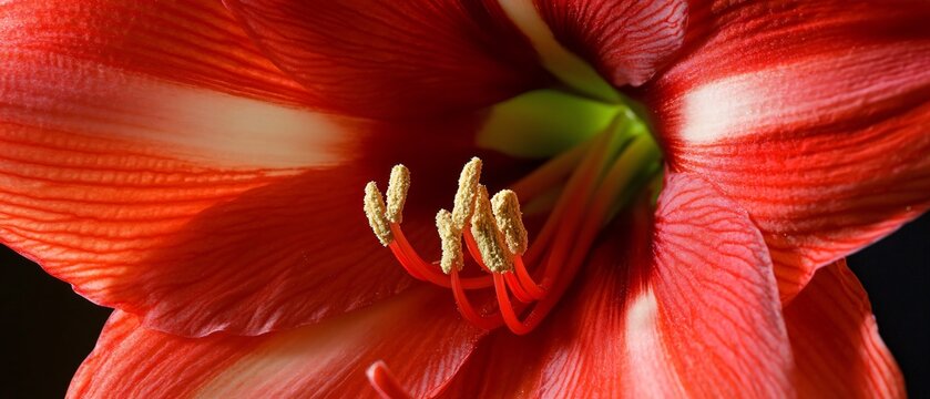 Mesmerizing Close-up of a Red Amaryllis Blossom