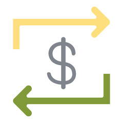 Investment icon in flat color style