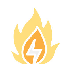 Flammable icon in flat color style