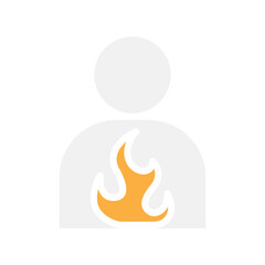 Gastritis icon in flat color style