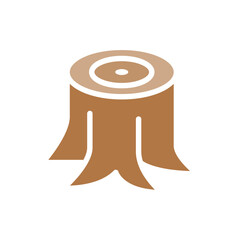 Stump icon in flat color style